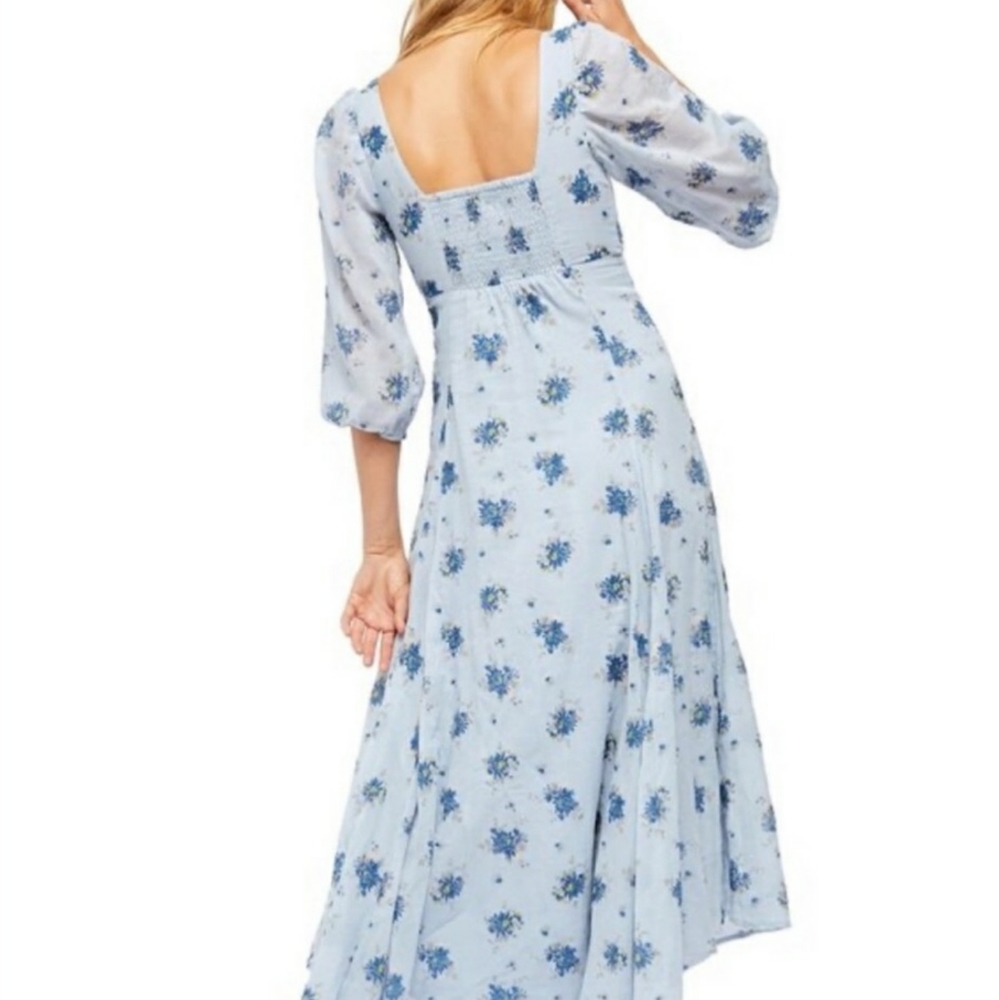 **1 Size 4 Left!!***Free People Sea Glass Midi Dress - 4 - Picture 4 of 15